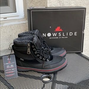 NIB Snowslide Gear Boot Black Nylon Leather Mens